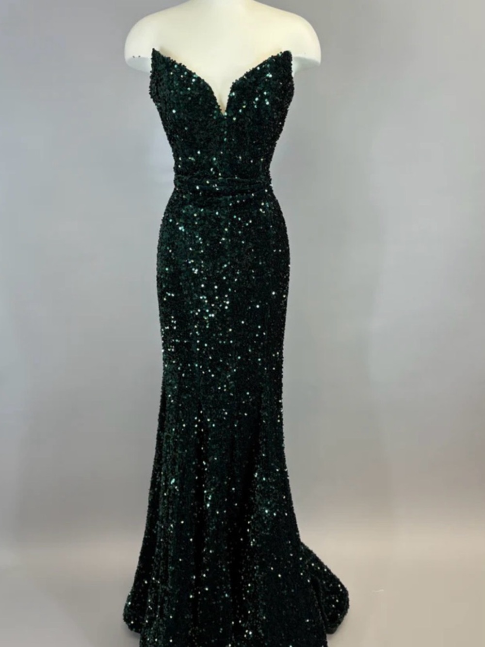 Portia & Scarlett Green Sequin Strapless Mermaid Prom Gown Size 4